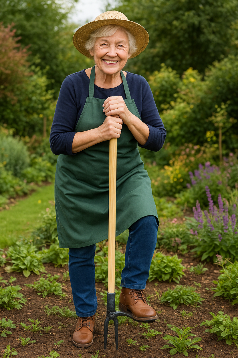 Krinner Unkrautkralle in Benutzung durch eine Frau