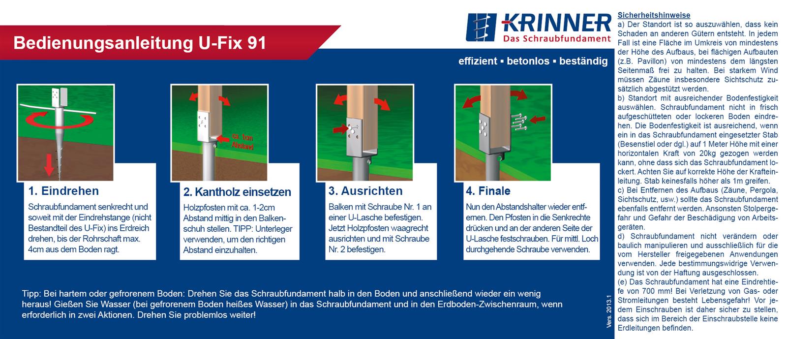 Krinner U-Fix Bedienungsanleitung