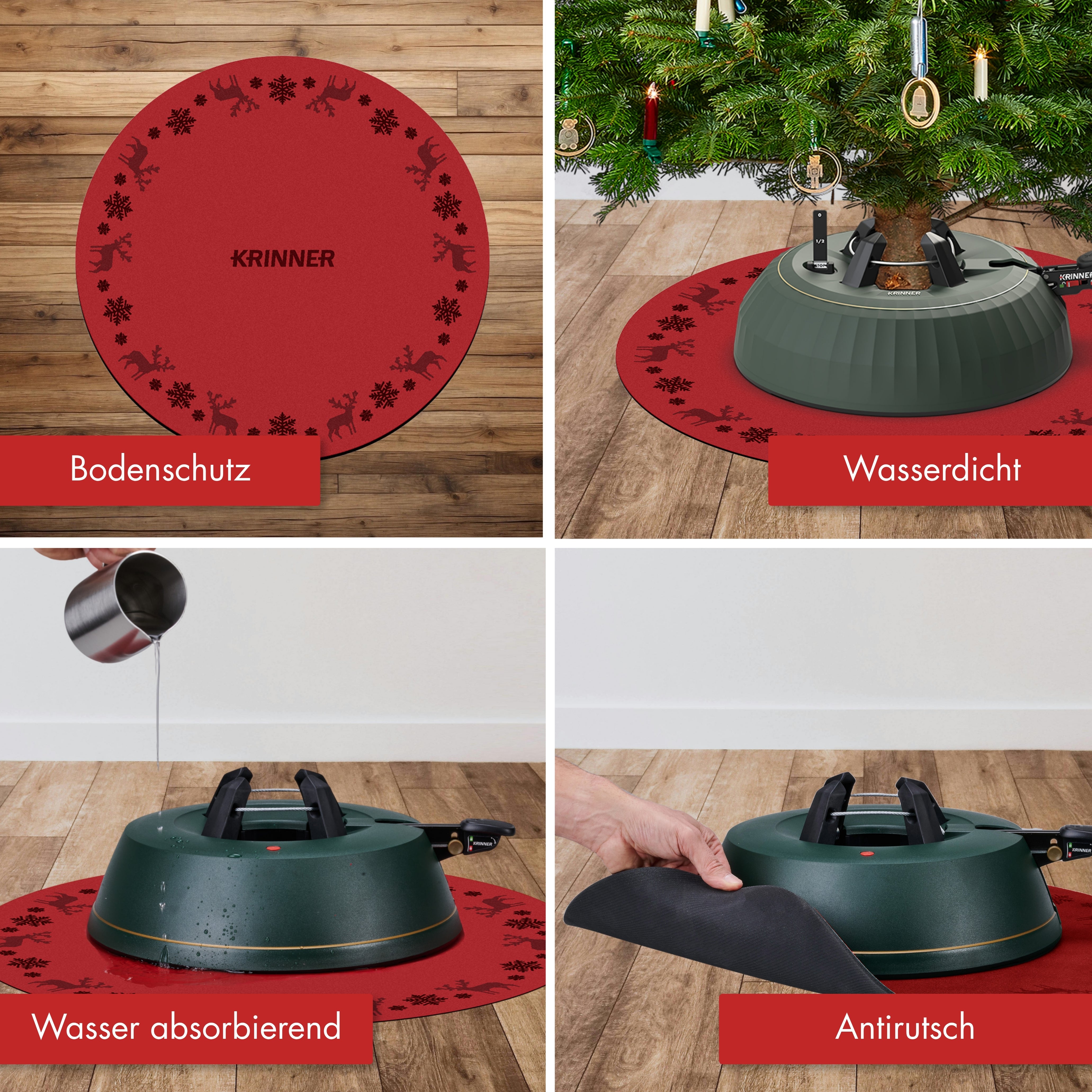 KRINNER´s Christmas Mat Rot