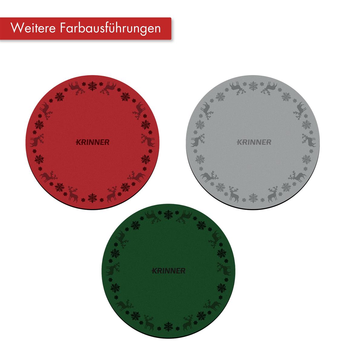 KRINNER Mini Christmas Mats 4er-Set weiß