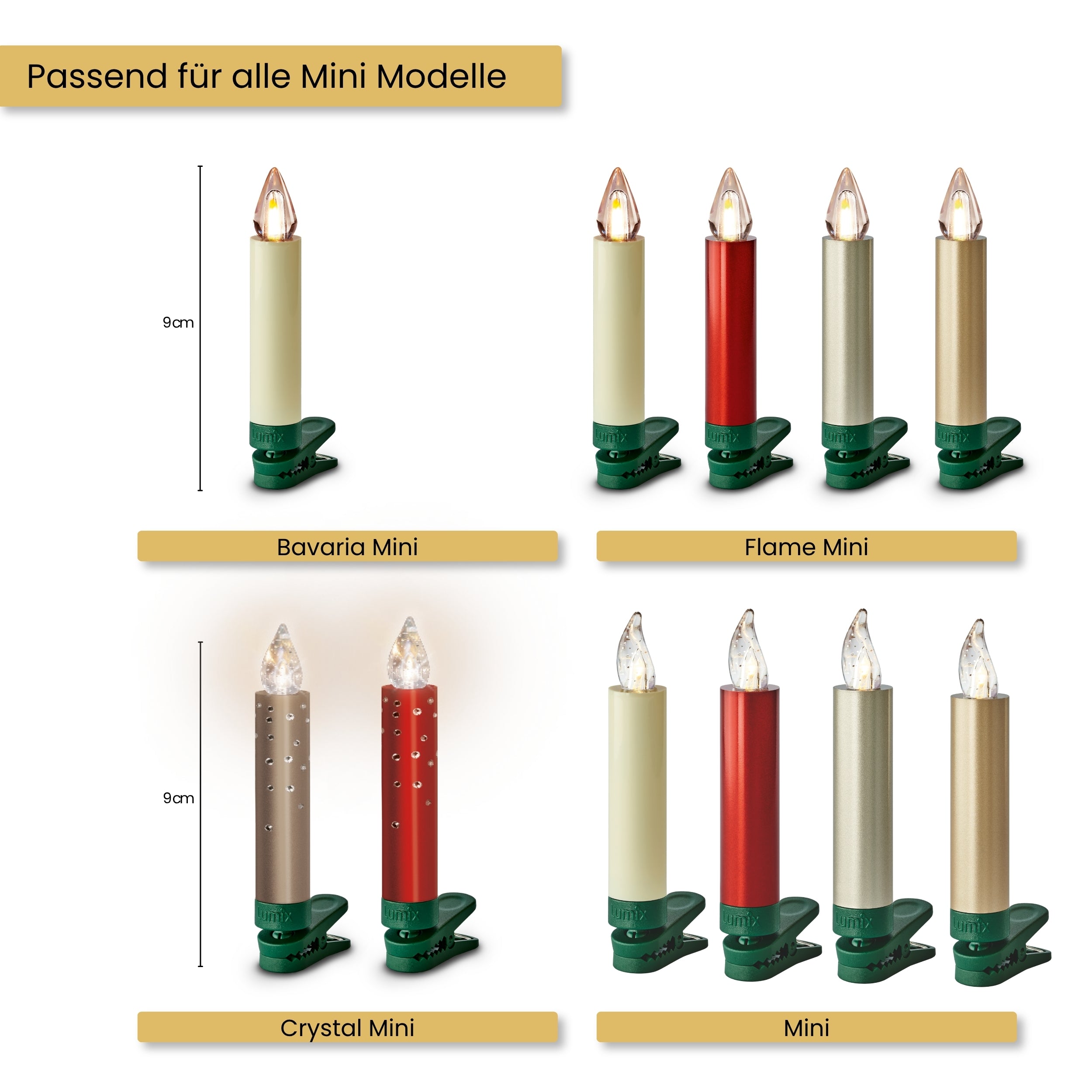 Kerzen Clip für Mini Kabellose Christbaumkerzen (9cm)