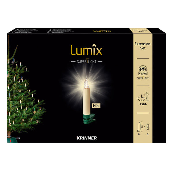 Krinner Lumix Superlight LED Christbaumkerzen – 10er Set Kabellos, IP44 Für In- & Outdoor, Elfenbein, Mit Fernbedienung