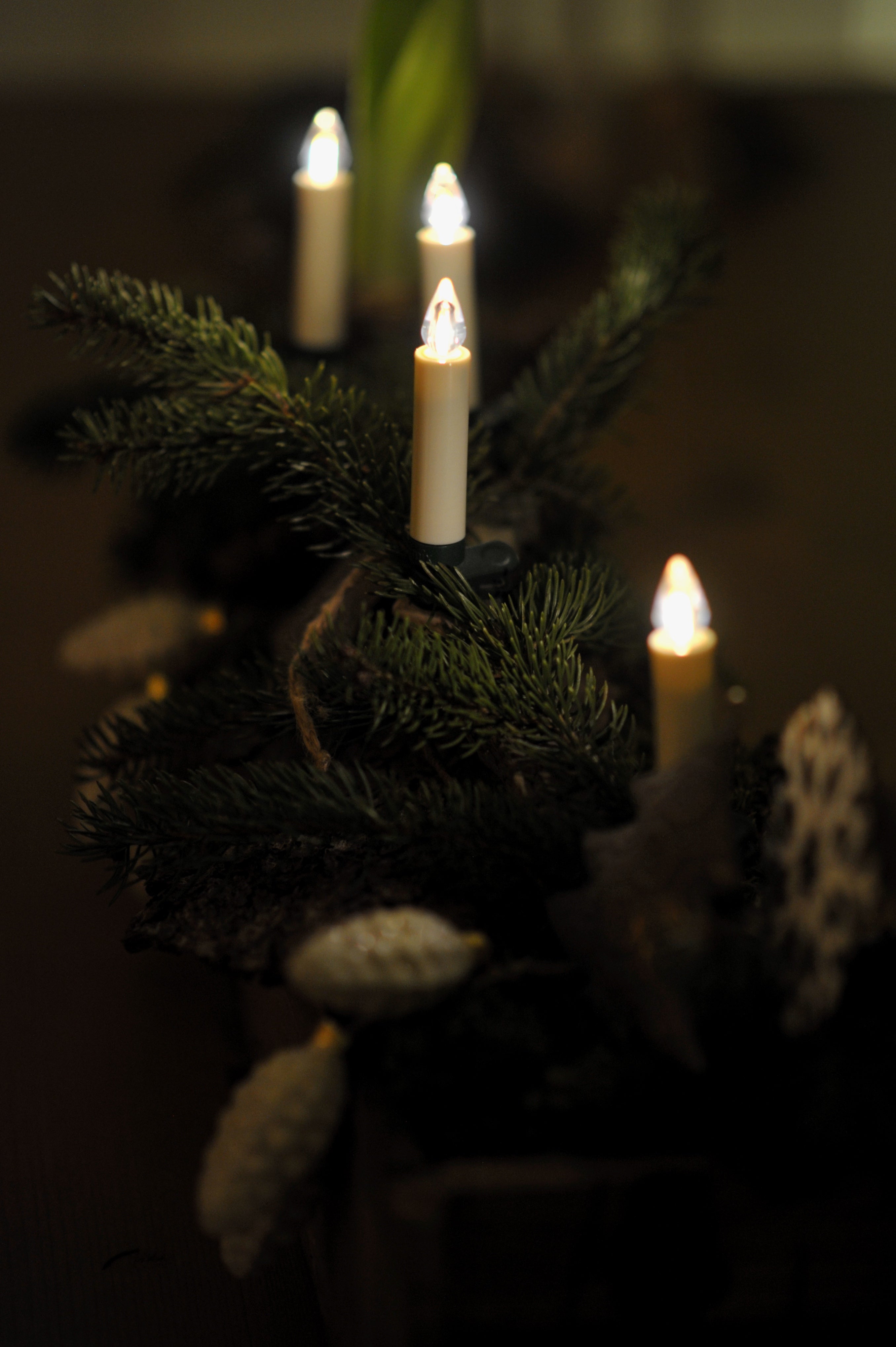 Krinner Christbaumkerzen Flame Elfenbein