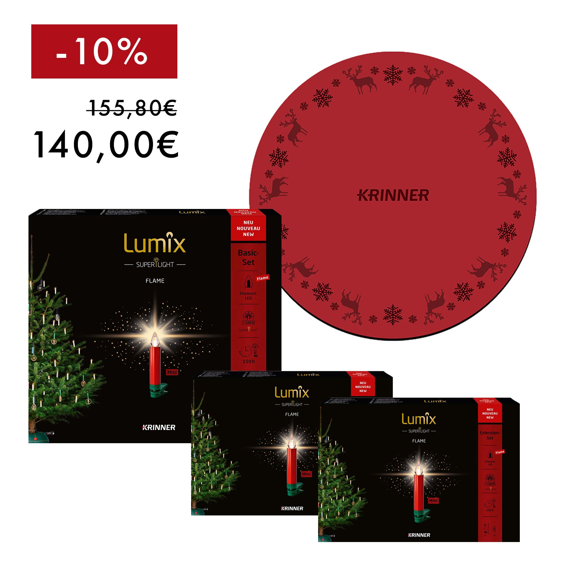 Dekoset Weihnachten - Rot