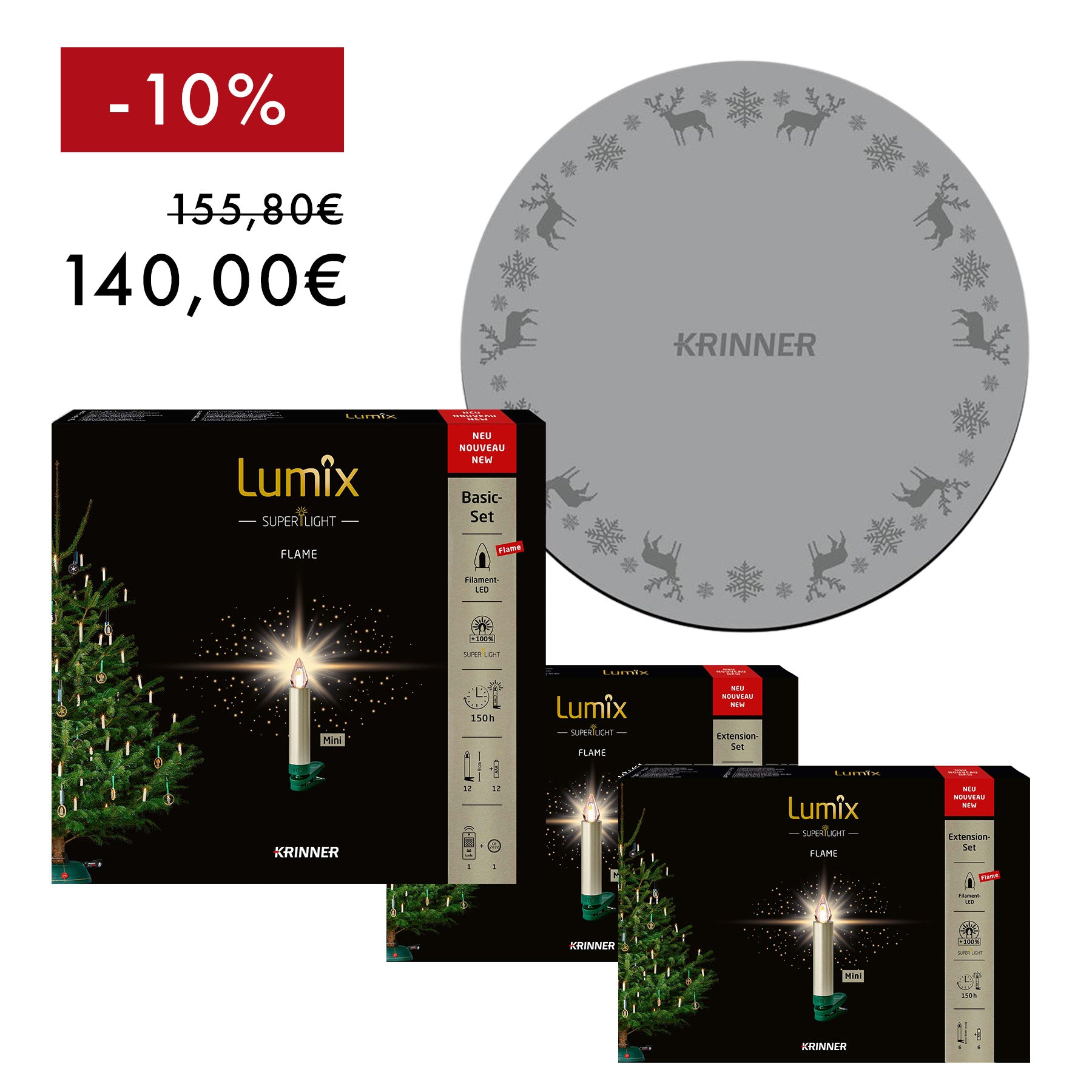 Dekoset Weihnachten - Grau