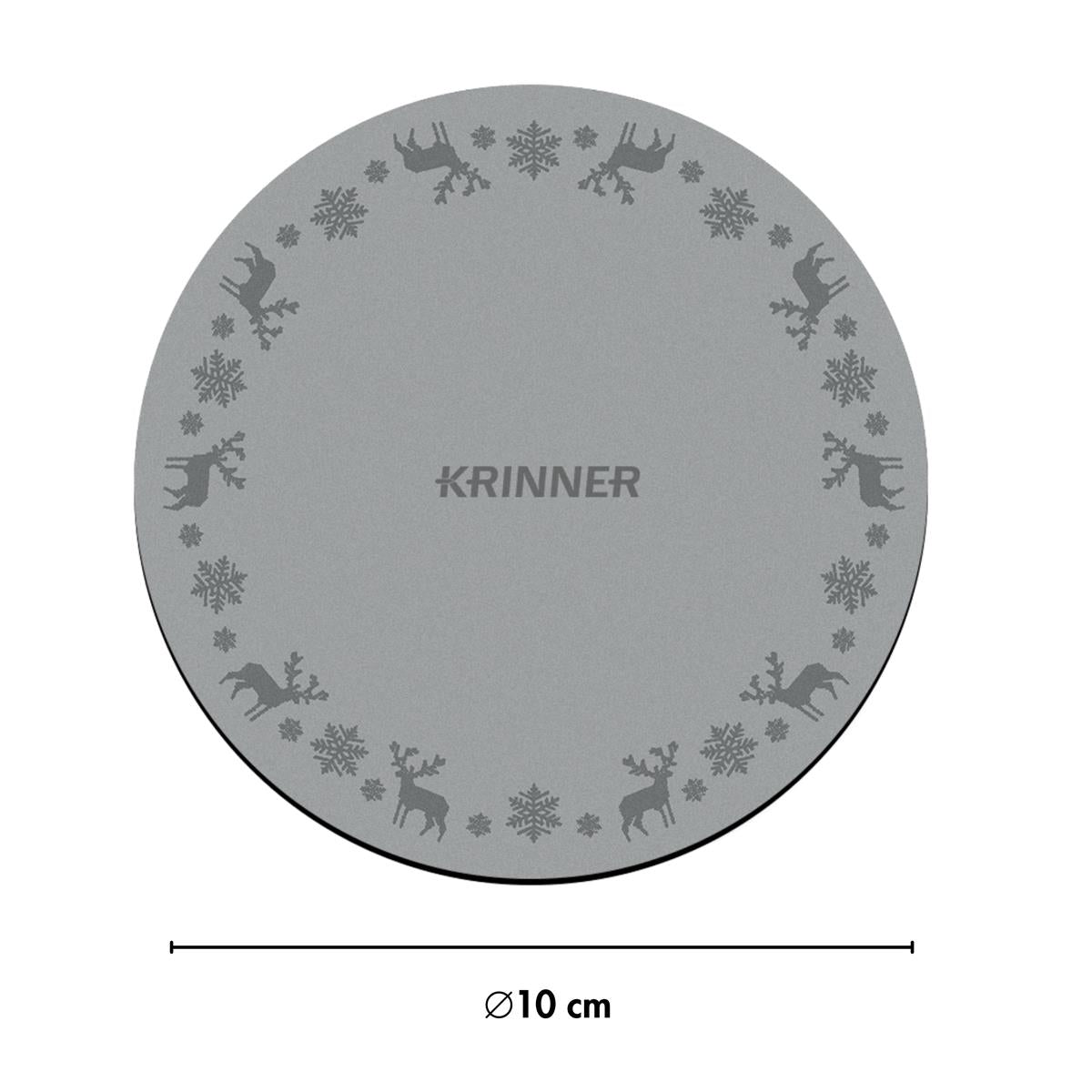 KRINNER Mini Christmas Mats 4er-Set grau