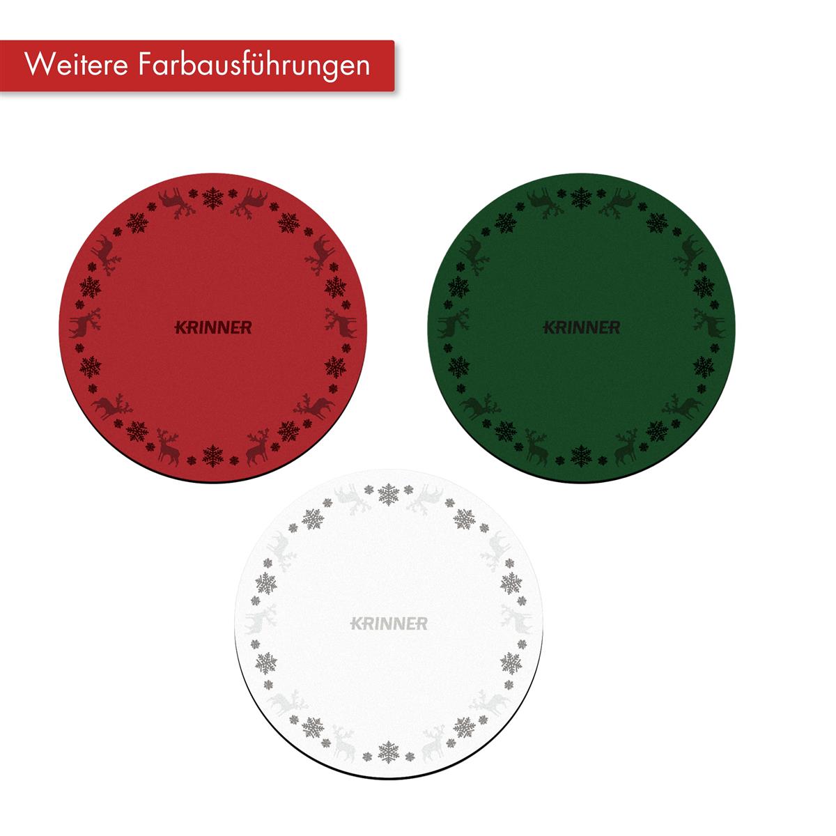 KRINNER Mini Christmas Mats 4er-Set grau