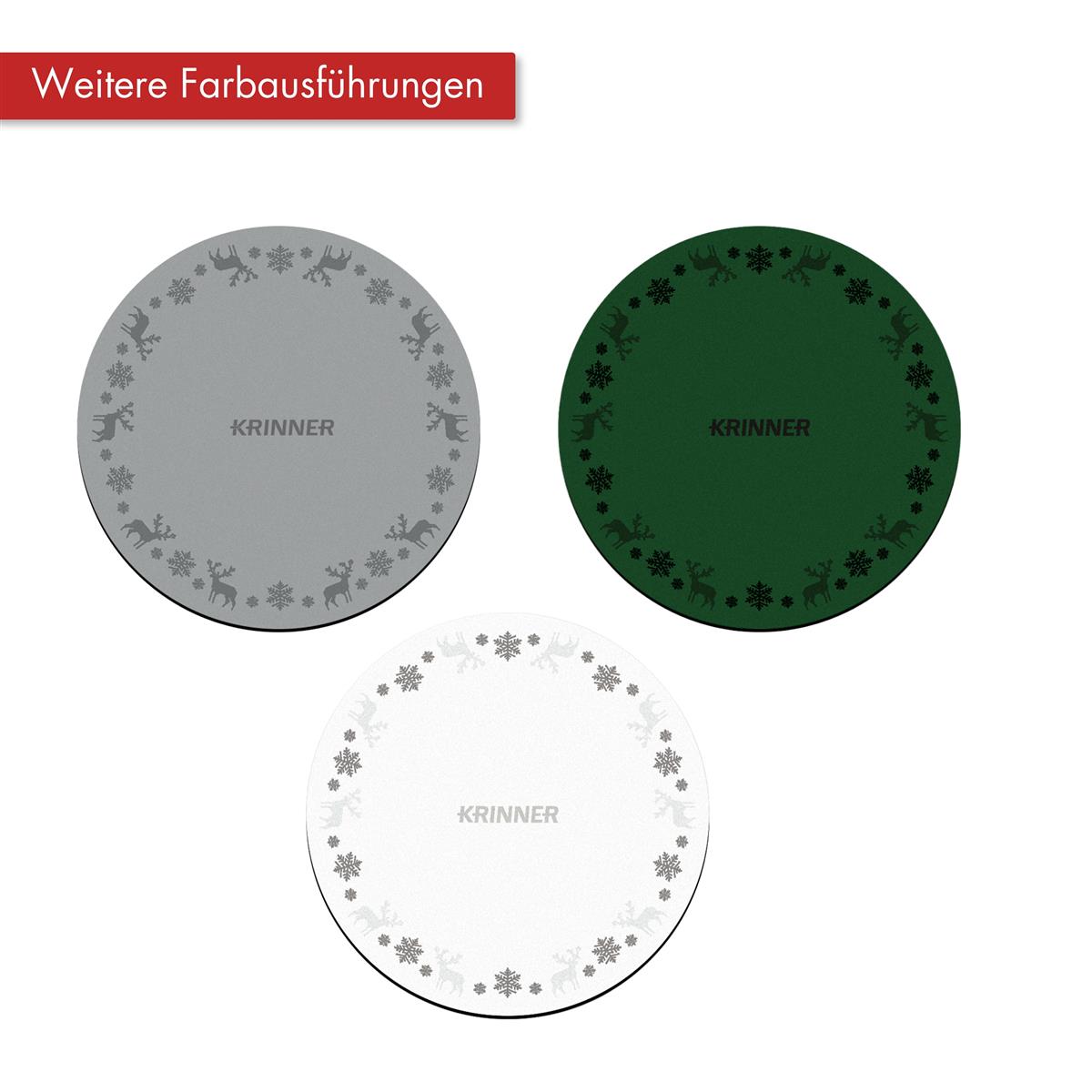 KRINNER Mini Christmas Mats 4er-Set rot