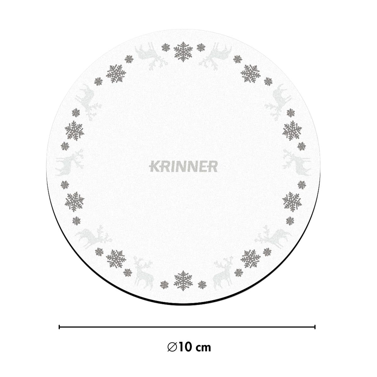 KRINNER Mini Christmas Mats 4er-Set weiß
