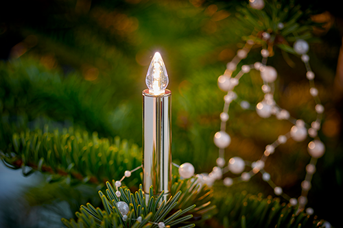 Krinner Bougies LED pour arbre de Noël Lumix Superlight Mini doré Extension